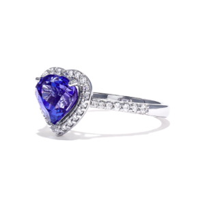 Heart Tanzanite Diamond Ring