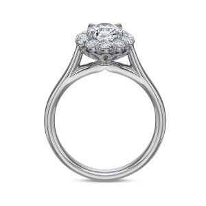 Blossom Halo Oval Diamond Engagement Ring