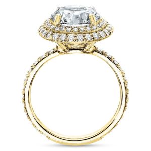 Yellow Diamond Halo Ring