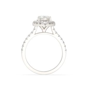 Pear Shape Halo Diamond Engagement Ring